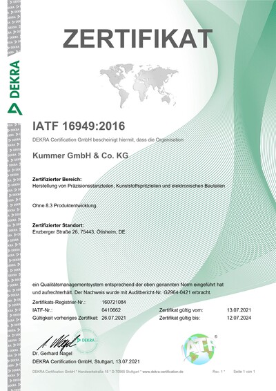 [Translate to english:] Zertifikat IATF 16949